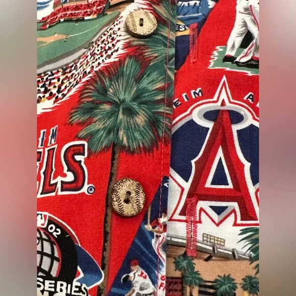 VINTAGE/RARE: Reyn Spooner MLB Angels World Series championship 2002 men’s shirt - Picture 2 of 9